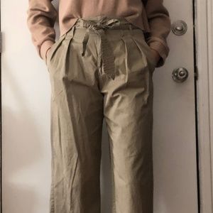 Zara Paperbag Khaki Pants
